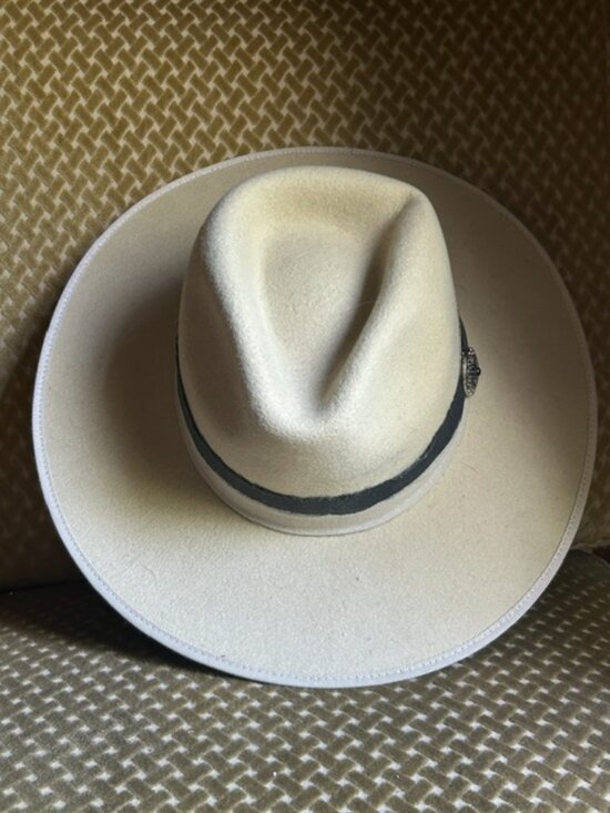 Wyeth Wide Brim Rancher Soft Australian Wool Brown Band Concho Fedora Hat NEW main image 10